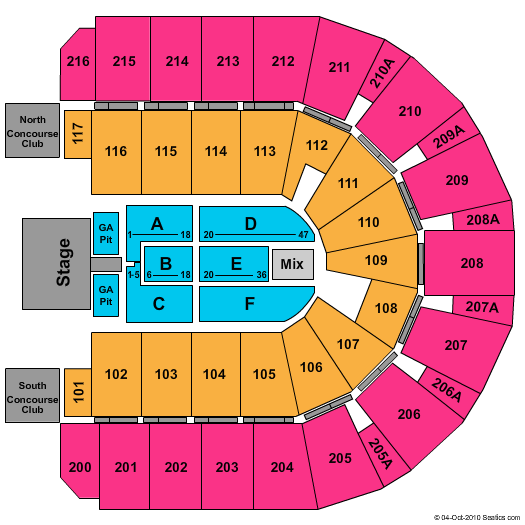 I Wireless Center Seating Chart